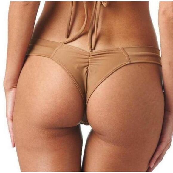 NEW Montce Cappuccino Bikini Set Dopio Top Uno Bottom Women’s Size XL - Picture 2 of 8